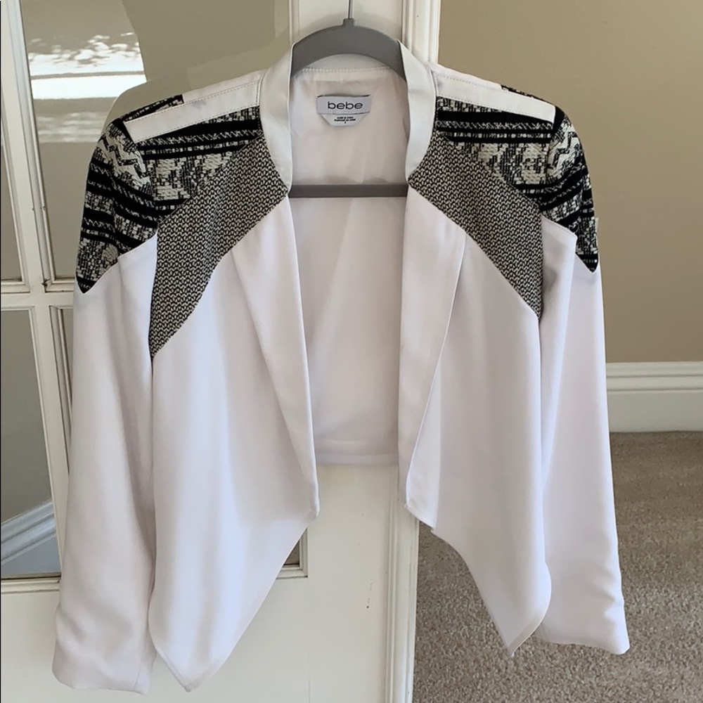 White Bebe blazer with accents